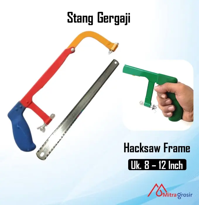 Gagang Gergaji Besi Hacksaw Frame Gagang Karet / Stang Gergaji Mata Gergaji 1 Set 0