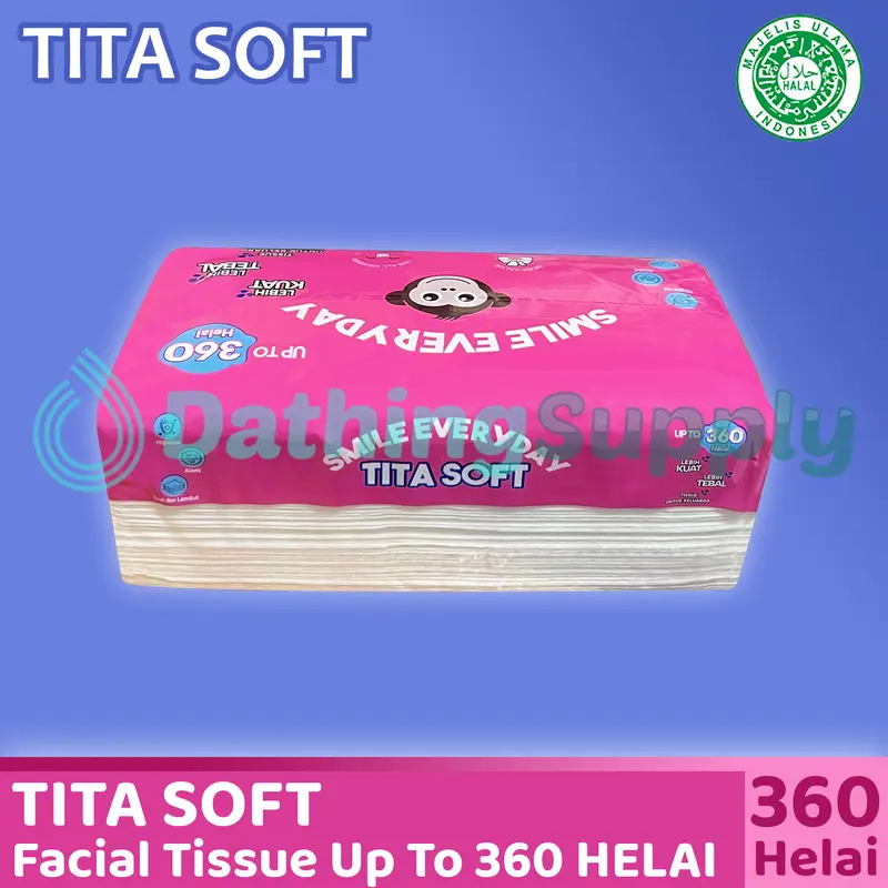 ( 10 PCS ) Tissue Tita Soft Facial Up To 360 Helai 2 ply / Tisu Wajah Halus Lembut Pembersih Muka 3