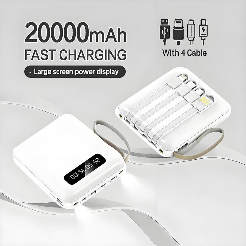 【COD】Hot Sale 20000mAh Mini Power Bank with 4 USB Ports Fast Charging and LED Display, Portable for iOS/Android Phone Charging - Power Bank Charger Pink (Free Shipping) 8