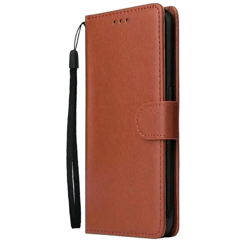 Case Untuk Vivo Y19S Flip Cover Wallet Leather Casing Dompet Kulit ( Case Untuk Vivo Y19S ) Slot Card Warna Hitam, Merah, Biru, Coklat Brown Silikon Black Smartphone Penutup 3