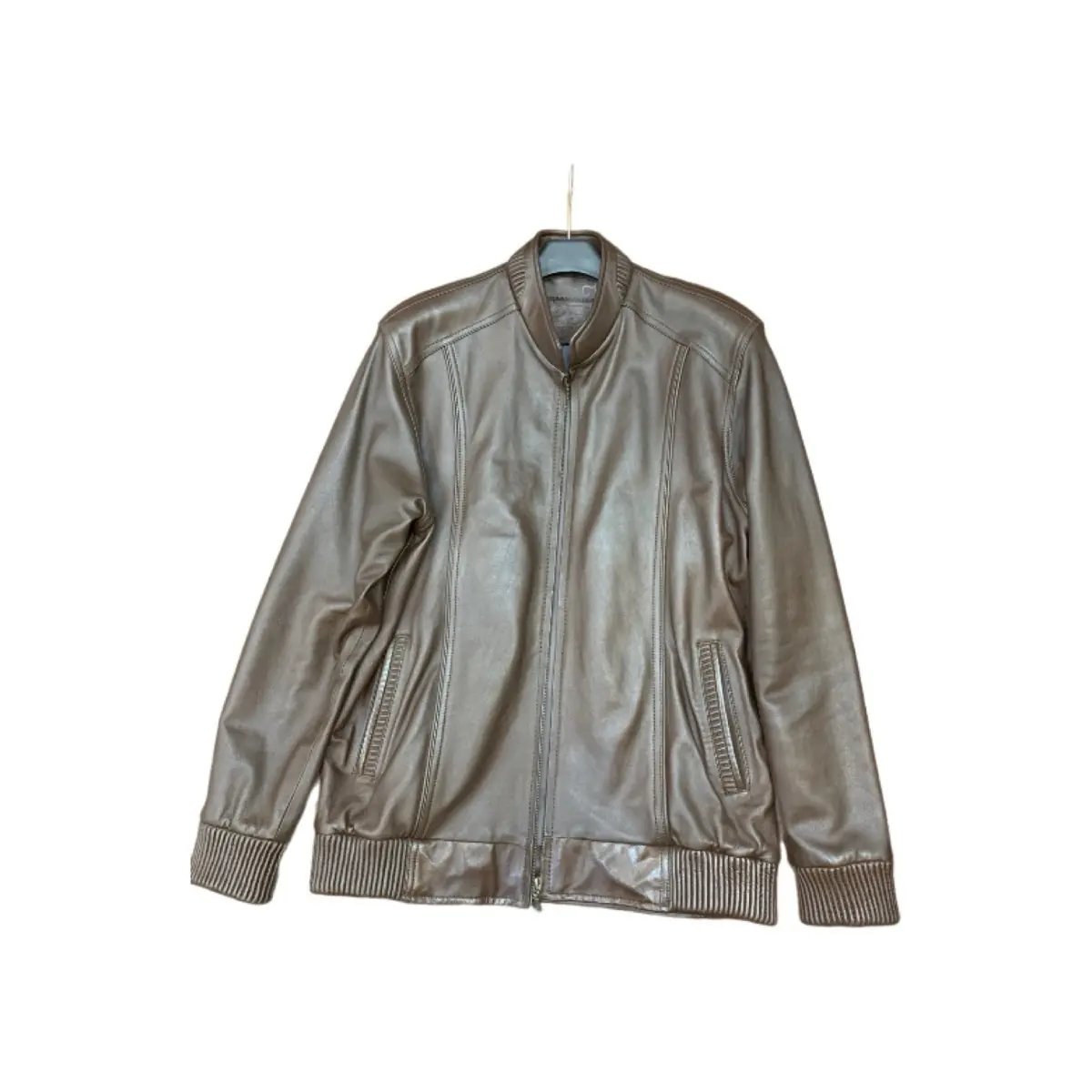 Jaket kulit motiif bomber kulit domba asli 100%