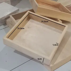 Nampan Seserahan Wooden Tray Kotak Perhiasan Hantaran Lamaran Ukuran Dalam 31 x 31 cm
