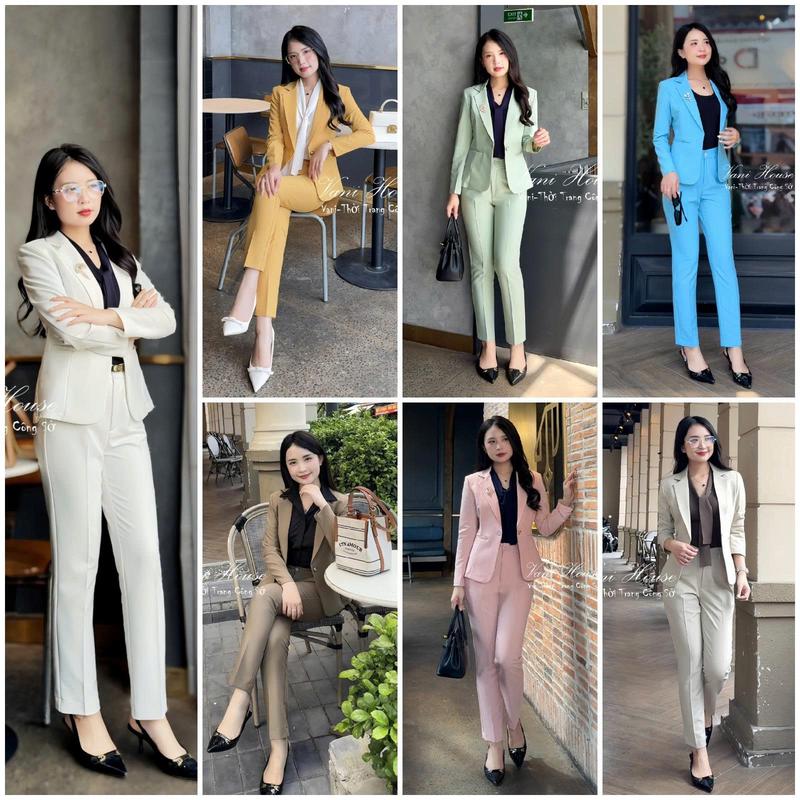 TJ74 Set nguyên bộ áo Vest quần dài TJ74 - V400 Nữ Women Top