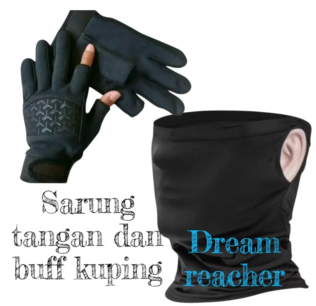 Dream Reacher Sarung Tangan Motor dan Buff Kuping Pria Dewasa Gloves Motorcycle untuk Pengendara Motor dengan Kenyamanan dan Gaya