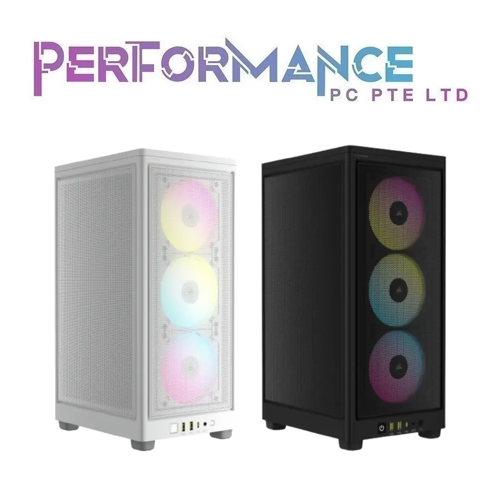 CORSAIR iCUE 2000D RGB AIRFLOW Mini-ITX PC Case - White / Black (2 YEARS WARRANTY BY CONVERGENT SYSTEMS PTE LTD)