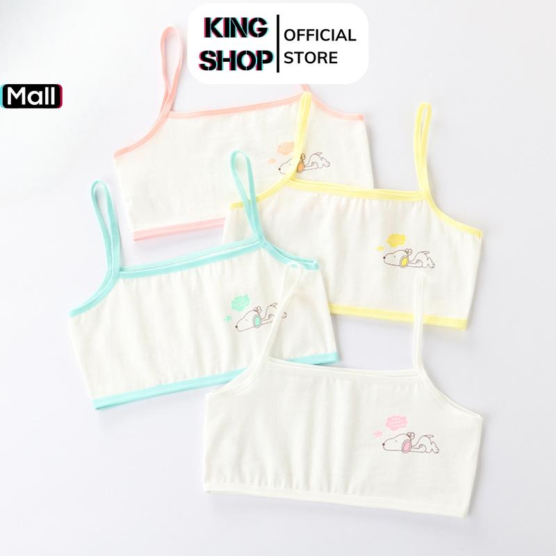 Set 5 áo lá 2 dây cho bé gái - Combo 5 Áo lót cotton cho bé gái mới lớn họa tiết chú thỏ dễ thương KING SHOP áo học sinh nữ aolot  begai A154