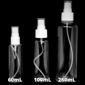 Botol Spray 30ml 60ml 100ml Bening Transparan Plastik PET Eco Friendly Kualitas Bagus Tebal Tidak Bocor untuk Hand Sanitizer Parfum Toner Pelembab Wajah