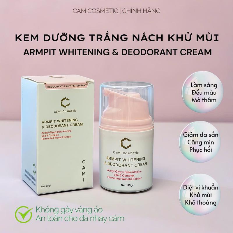  Armpit whitening & Deodorant cream - Kem Dưỡng Trắng Nách & Khử Mùi,35g CAMICOSMETIC 