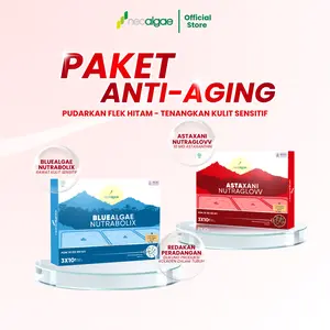 [PAKET ANTI AGING] PAKET BUNDLING ASTAXANI X BLUEALGAE - Nutrisi Alami Mencerahkan Memudarkan Flek Hitam Mencegah Penuaan Dini Pada Kulit - BPOM & HALAL