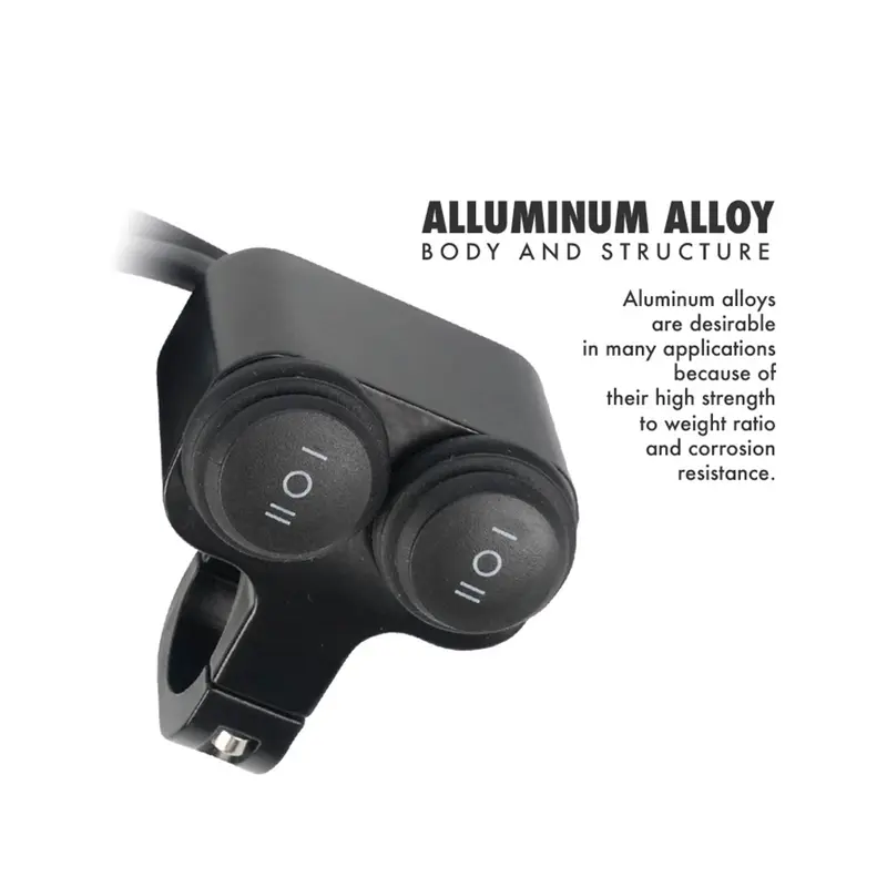 Switch bar tangan motor, dual 2-wire 2-gear aluminium alloy switch 3