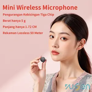 KS20 Mikrofon Lavalier Nirkabel Magnetic Clip On Mic dengan Kemasan Pengisian Daya untuk Vlogger dan Penyedia Konten HP Plug & Play Lavalier  kreator Microphone Transmisi 2.4GHz Pengurangan Kebisingan Ganda wireless Mic
