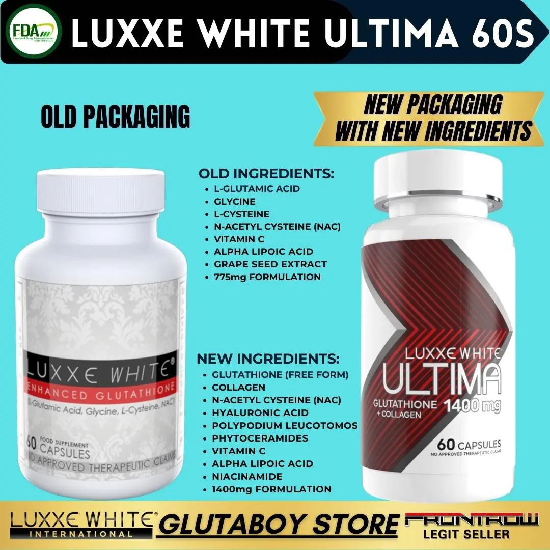 LUXXE WHITE ULTIMA 30S 60S 1400MG FRONTROW GLUTATHIONE WITH COLLAGEN NIACINAMIDE PER CAPSULE PAMPAPUTI ACNE PIMLES LUXXE WHITE ULTIMA 30S 60S 1400MG FRONTROW GLUTATHIONE WITH COLLAGEN NIACINAMIDE PER CAPSULE PAMPAPUTI ACNE PIMLES
