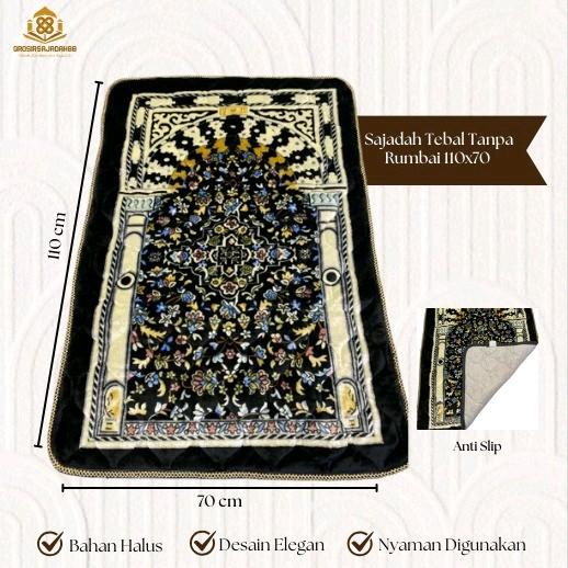 Sajadah Jumbo Tebal Tanpa Rumbai 70x110cm|Antislip dan Busa Premium|Satuan|Grosir|Kodi Termurah dan Terlengkap Muslim Motif Nyaman 6