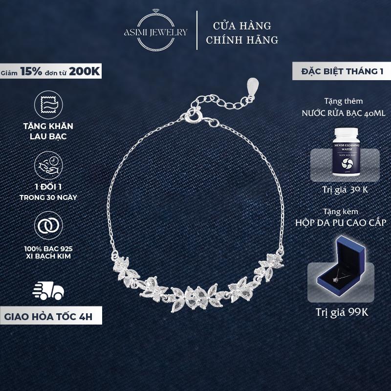 Lắc tay bạc S925 nữ Dải Hoa Asimi lắc tay bạc Ý mềm mại nhẹ nhàng Aurora Gleam LT47
