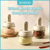 Gambar Tempat Bumbu Kaca 280 ml | Spices Jar Kaca Dengan Sendok Takar Estetik - 1 pcs dari SOSEKI Official Store Kota Administrasi Jakarta Barat 1 Tokopedia