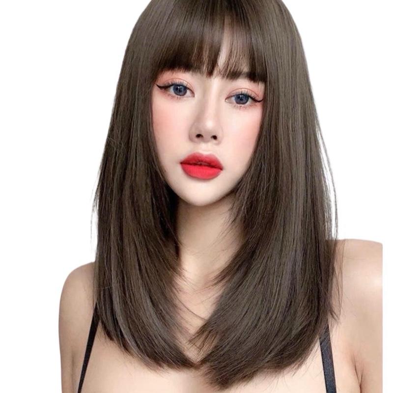 Tóc giả cả đầu cúp layer lững 45cm cc81 kèm lứoi trùm chất tơ mềm mượt. Wig
