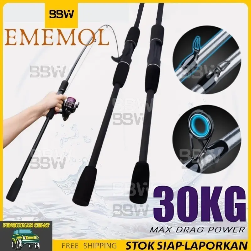 Joran Pancing 1.6m/1.8m/2.1/2.4m Fishing Rod Carbon Fiber Joran Pancing Spinning Fishing Pole 2 Section joran fiber murah joran fishing of catch Fishing Rod Carbon Fiber Fishing Rod Spinning & Casting Fishing Pole 2 Section pancing