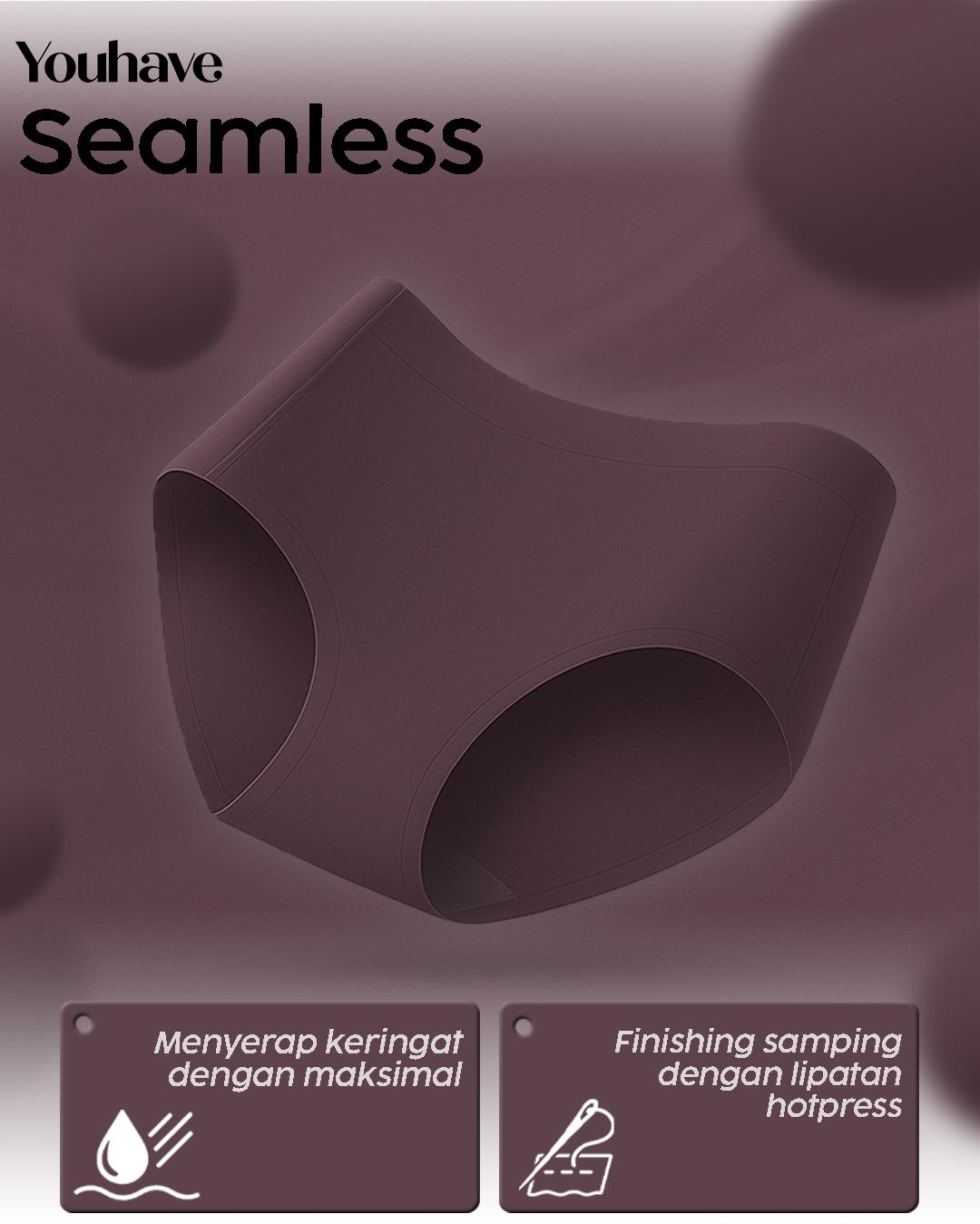 YOUHAVE X TOKO MAMA GIGI  PAKET 6 PCS CELANA DALAM SEAMLESS PANTY CD  PAKAIAN DALAM WANITA PEREMPUAN C920 Katun Pendek