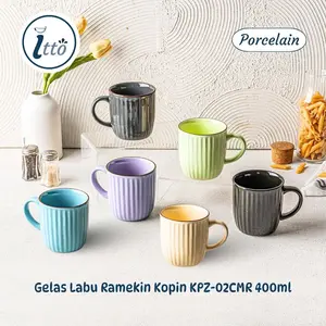 Gelas Labu Ramekin Kopin KPZ-02CMR 400ml Porcelain Keramik