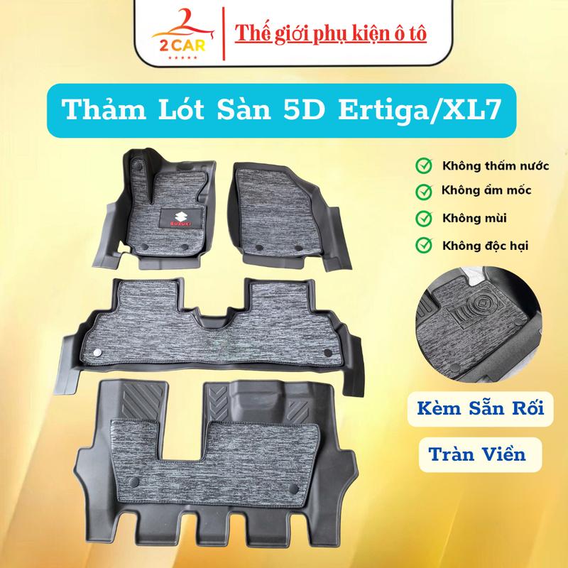 Thảm lót sàn tràn viền NHỰA 5D xe Suzuki XL7/ Ertiga đời 2018- 2023,2024, 2025. Thảm nhựa TPE 5D đúc nguyên khối theo xe