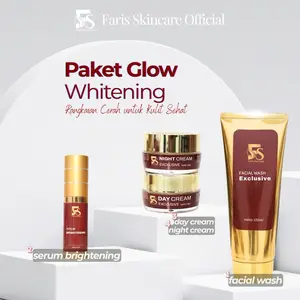 Faris Skincare Official Paket Glow Whitening Termasuk Facial Wash Exculsive Serum Brightening Night Cream dan Day Cream