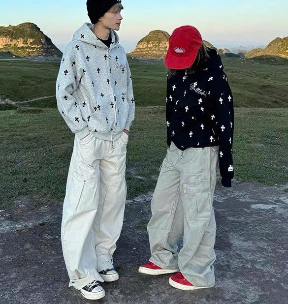 Áo Khoác Hoodie Nam Nữ Unisex Fom Rộng Nón To Phối Ba Sọc Tay Đơn GIản Tinh Tế Thời Trang Menswear Dài Tay Đen