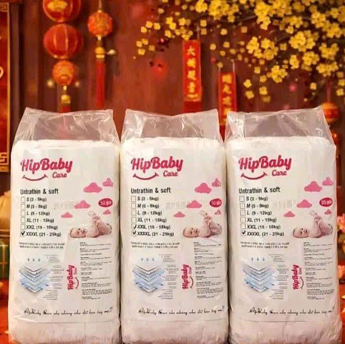 Phom bo, 100 miếng bỉm Hipbaby loại A tuyển chọn chất mềm, lượng thấm tốt