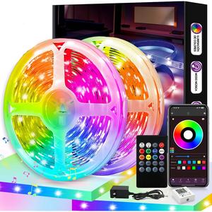 tiras led rgb 32m con bluetooth y app, luces inteligentes para cuarto, tv, gaming y fiesta con control remoto