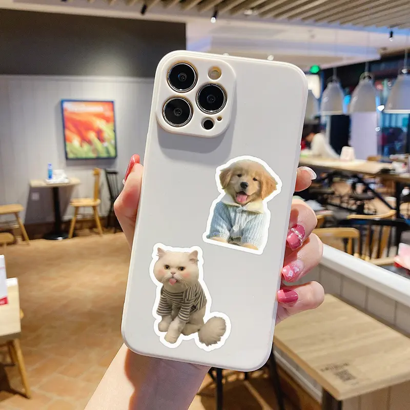 Hình dán mèo và chó, dễ thương và hài hước, 200 tờ, để trang trí ốp điện thoại tự làm, máy tính, mũ bảo hiểm, tủ lạnh, máy tính xách tay 5