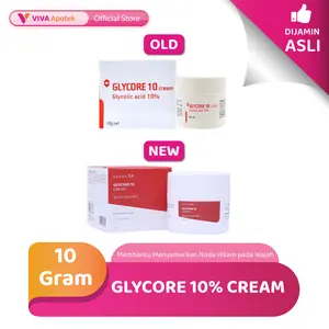 Glycore 10% Cream untuk Meremajakan Kulit (10 Gram) | Mengatasi Hiperpigmentasi, Bintik Hitam pada Kulit serta Memperbaiki Kelembutan Kulit | Mengandung Bahan Aktif Glycolic Acid