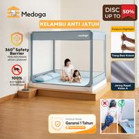 Gambar [Medoga x Bundapedia] Medoga Kelambu Anti Jatuh Anti Nyamuk Tenda Bayi & Dewasa Jumbo Kotak 120 160 180 200 - Biru Garis, No Bundling, 160 x 200 dari kelambu medoga Kab. Tangerang 1 Tokopedia