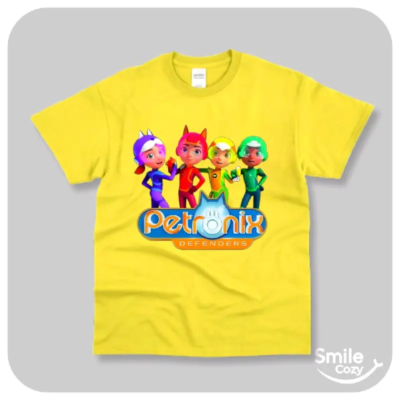 Kaos anak laki laki dan perempuan lengan pendek motif petronix gambar sablon populer pakaian t shirt baju katun premium usia 2 sampai 10 tahun fashion unisex kekinian viral terlaris 5