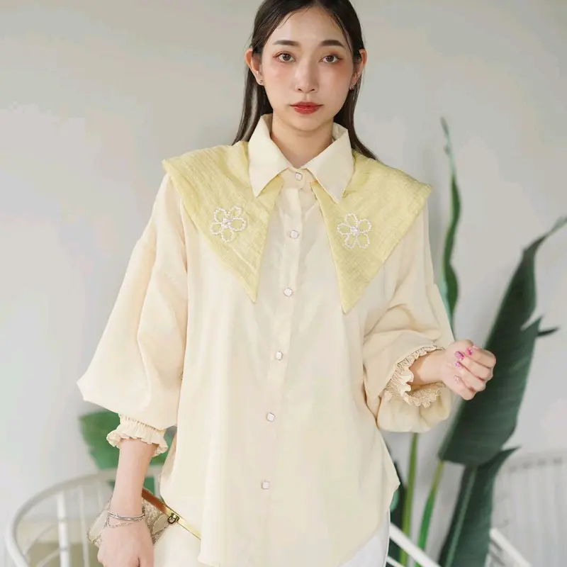 Kemeja brand saturday polly import bangkok motif kera bunga 2