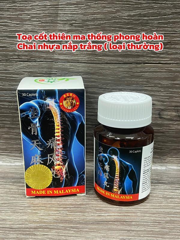Chai nhựa,nắp trắng Viên uống xương khớp Tọa cốt thiên ma thống phong hoàn chai 30 viên