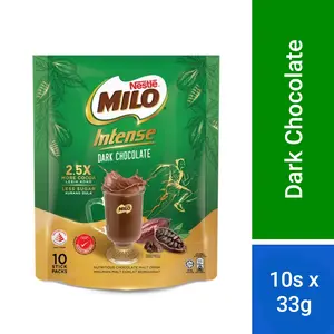 MILO Intense Dark Chocolate Bubuk Malt Coklat Malaysia (10 sachet)