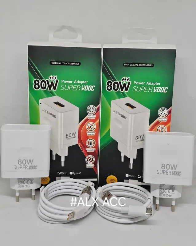 Charger Infinic Original 80W Fast Charger Support Super VOOC Cable Micro USB - Type-C 0