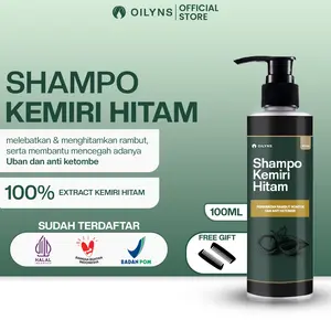 Oilyns Shampoo Kemiri Hitam 100ml BPOM Anti Rontok Penumbuh Rambut Penebal Penghitam Uban & Atasi Ketombe Formula Creamy Mewah Aroma Alami