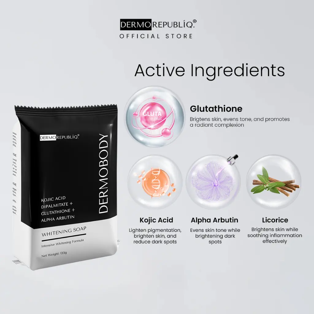DermoBody Kojic Acid Dipalmitate + Glutathione + Alpha Arbutin Whitening  Soap