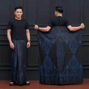 Sarung Cowok Santri Muslim Hitam Pria Wanita Dewasa Bahan Premium Katunmicro Motif Songket Modern Size 120cm x 215cm Nyaman Trendi Batik Lembut