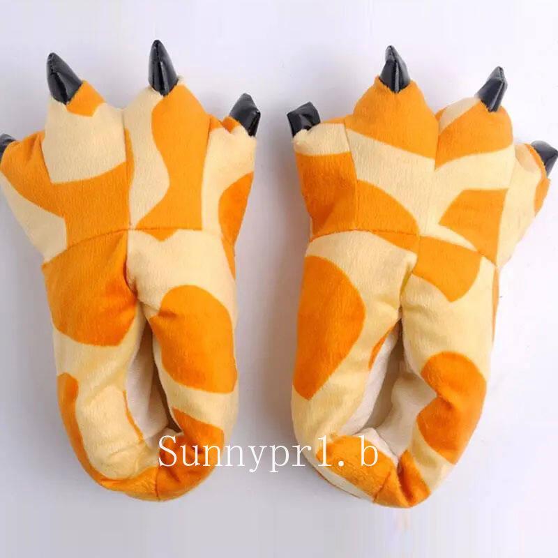 Cartoon Animal Shoes Paw Shoes Autumn and Winter Lovers Bag with Warm Shoes Men and Women Children Monster Home Shoes 5