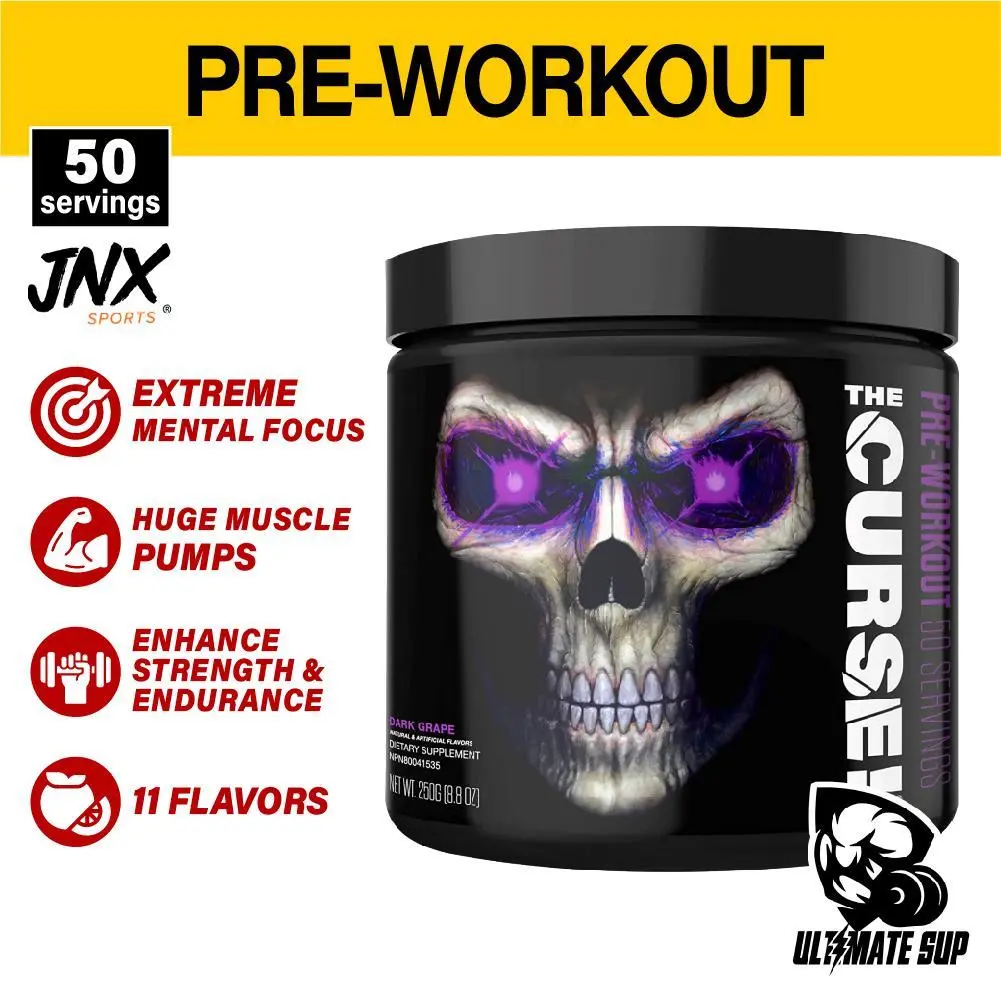 JNX Sports The Curse! Pre Workout Supplement - Intense Energy & Focus, Instant Strength Gains, 8.8 oz