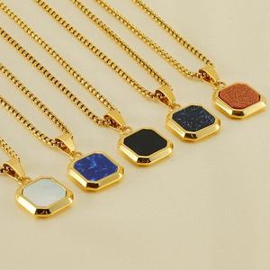 Kalung Bersih Keluli Titanium, Gaya INS Eropah dan Amerika Baharu, Merah dan Emas 18K, Keluli Tahan Karat, Ringan, Mewah, Loket Pasir Wanita Emas Alamiah