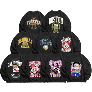 Sweater Crewneck Wanita Oversize Warna Hitam Premium New