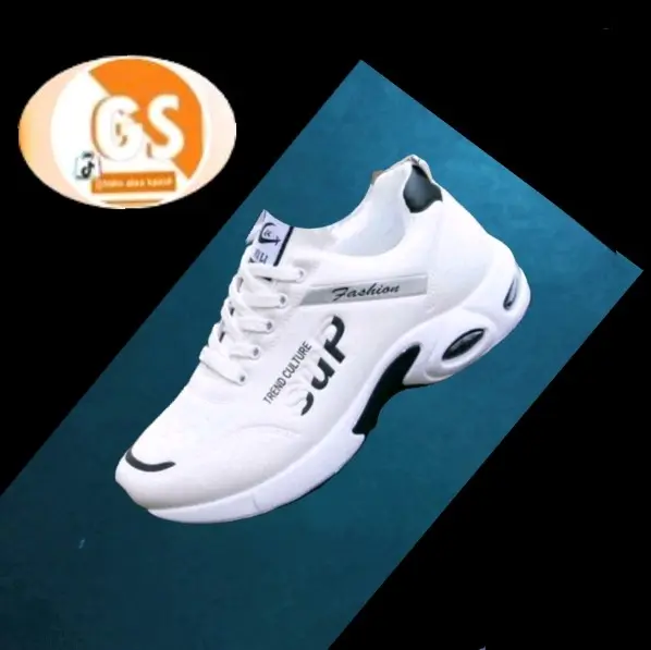 Sepatu sneakers sup trend 3 warna sepatu kasual unisex hitam bisa cod Musim panas Casual Karet Shoes Pria