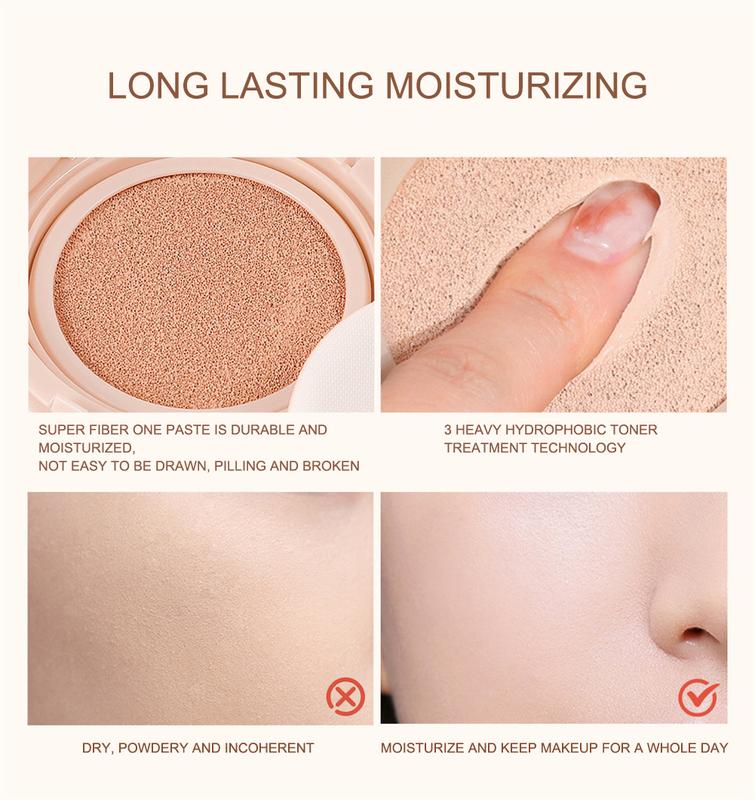 Product Introduction of （Free Gift&NEW）O.TWO.O BB Cream Air Cushion CC Cream Concealer Brighten Makeup Base Long Lasting Foundation Cushion Compact With Makeup Puff Air Cushion BB Cream + Concealer 29