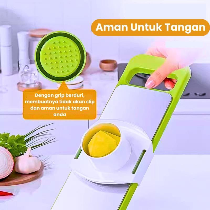 Manual Sayur Dan Buah Vegetable Cutter5 IN 1 Multifungsi Premium Vegetable CutterSlicer Stainless Steel Kitchenware