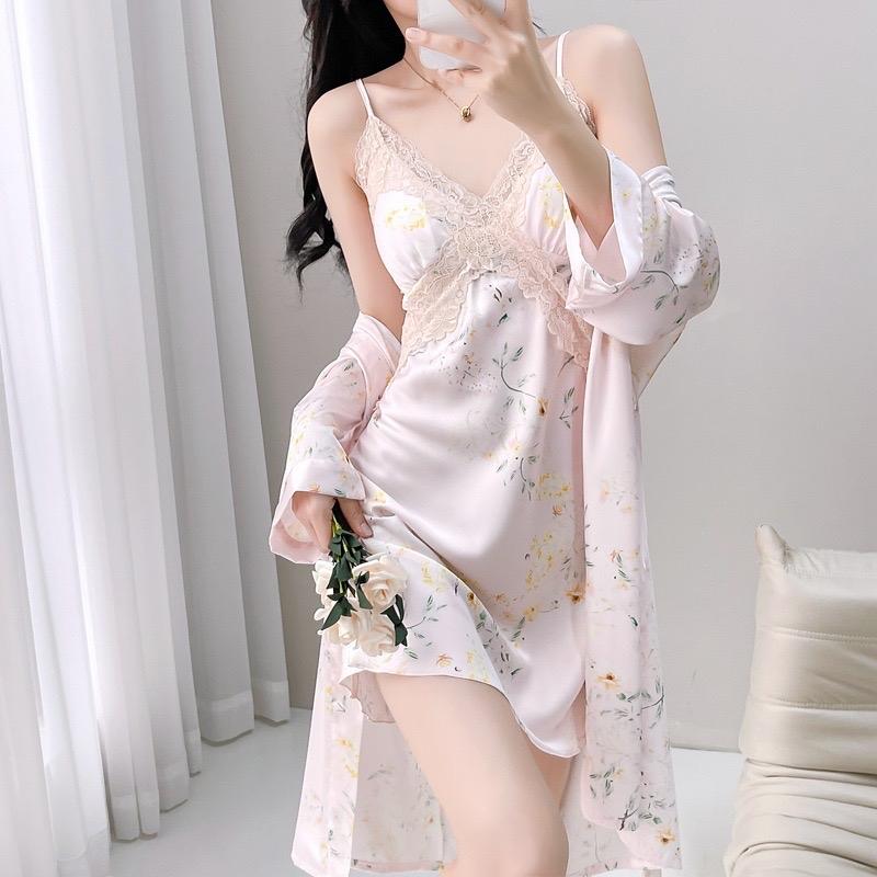 KYOTO - One Set Kimono Lingerie - Gaun Tidur Wanita - Baju Dinas Istri Satu Set - Dress Tidur Kekinian 2