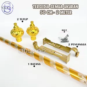 Batang Besi Gorden Full Set 50cm - 2 Meter