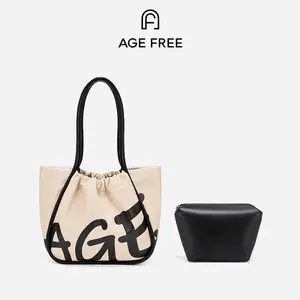 AGE FREE Lumo Bag Totebag Wanita Tas 2 Tone Warna Kapasitas Besar Ringan Shoulder Bag