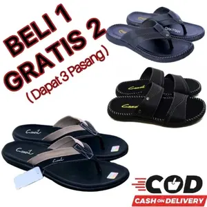CRAZY PROMO 12.12 MEGA SALE BELI 1 GRATIS 2 Sandal Selop Pria / Sandal Fashion Terkini Sandal Karet Flipper Sanda; Sepatu  Sandal Slop Pria Sendal Jepit